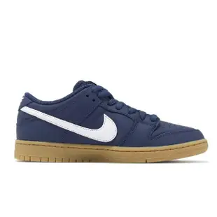 【NIKE 耐吉】滑板鞋 SB Dunk Low Pro 男鞋 女鞋 藍 白 Navy Gum 皮革 膠底 氣墊 板鞋(FJ1674-400)