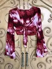 Nasty Gal Sz. 4 It’s Groovy chiffon tie-dye tie front blouse NWOT MSRP$106