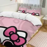 v458 Hello Kitty 3-Piece Twin Bed Set - Includes 1 Single Comforter And 2 Pillowcases Bedding - Fade Resistant Microfiber - Hello Kitty io458