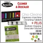 SUNBEAM Espresso Coffee Machine Cleaning Cleaner Tablets + Descaler Cino Cleano