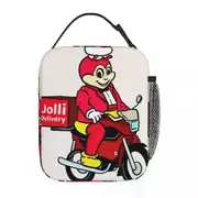 c51 Retro Jollibee Lunch Bags Insulated Lunch Tote Waterproof Bento Box Leakproof Picnic Bags for Woman Work Children School k51