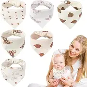 Xasbseulk Baby Bibs 0-24 Months, Adjustable Kid Burp Cloth Baby Drool Cloth, Absorbent Toddler Bibs Animal Print Kid Eating Apron for Baby Aged 0-2 Years Old