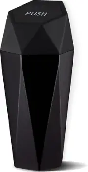 Portable Car Trash Can with Lid, Diamond Design, Easy to Clean (Black)
