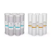 10 Pack RO Replacement Filters 1 Micron Sediment & 5 Micron CTO Carbon Block