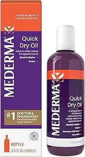 Mederma Quick Dry Oil, Scar and Stretch Mark Treatment, Helps to Improve the Appearance with Natural Botanical Extracts, Paraben Free, Fast-Absorbing, 3.4oz (100ml)