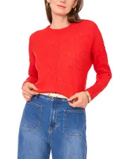 Vince Camuto Exposed Seam Crewneck Sweater
