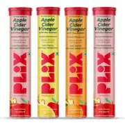 PLIX Apple Cider Vinegar Effervescent Tablet - Mix Flavour (Pack of 4)