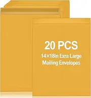 Motipuns 20 Pcs 14" x 18" Extra Large Mailing Envelopes with Gummed Flaps, Catalog Envelopes Jumbo Craft Envelopes for Mailing, Storage and Organizing Documents Office Supplies