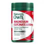 Nature's Own Magnesium Glycinate Reduces Muscle Cramps and Tiredness Tablets 1150 mg 200 Tablet