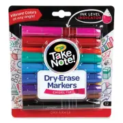 Crayola 586545 Take Note Broad Chisel Dry-Erase Markers - Assorted (12/Set) New