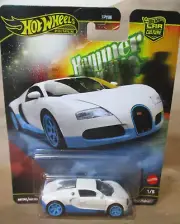Hot Wheels Premium Hammer Drop Bugatti Veyron White 1:64 w/Rubber Tires