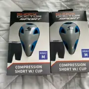 2 Shock Doctor Adult Core Compression Short with Bio-Flex Cup - Black Medium Lot