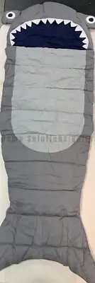Pottery Barn Kids Hammerhead Shark Shaped Sleeping Bag Gray Blue 57" L #Z1261