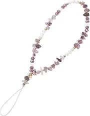 HOMSFOU Beaded Phone Chain Lanyard Detachable Wrist Strap for Mobile Phones and Id Cards Lightweight and Practical Accessory to Prevent Loss Light