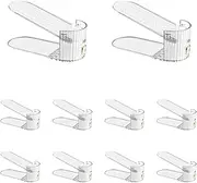 AIMALL 10 Pack Double Layer Adjustable Plastic Shoe Organiser Rack 9.8in Space Saving Non-Slip Stackable Shoe Holder for Closet Storage for Heels Sneakers Boots