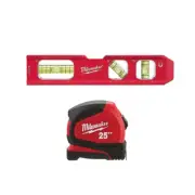 7 In. Billet Torpedo Level with 25 Ft. Compact Auto Lock Tape Measure
