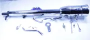 28" Auto Column Shift Tilt Steering Column with Key &9-hole Wheel Adapter Chrome