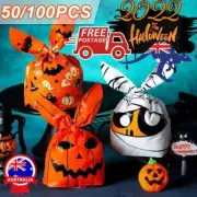 50/100X Halloween Ear Party Candy Biscuit Sweet Treat Cookie Gift Bags 2 SizDY