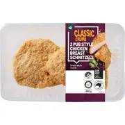 Woolworths 2 Chicken Schnitzels Pub Style 440g