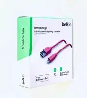 Belkin CAA014-04PK MFi Certified USB-A to Lightning Cable (1.2m / 4ft) - NIB