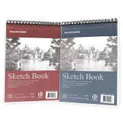 Bachmore Sketchpad 9X12 (68lb/100g), 200 Sheets of TOP Spiral Bound Sketch Book