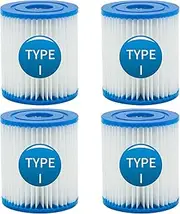 SLSM Type I Pool Filter Cartridge, High-Efficiency Filter Elements, 330 Gallon Pump Filter Cartridge for Pool Cleaning (4 Pcs)