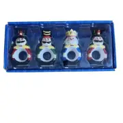 Ceramic Nutcracker Napkin Rings Set of 4 Napkin Ring Holder Dinner Table Decor