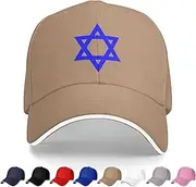 [Generic] White Star of David Baseball Cap Star of David Trucker Dad Hat for Men Women Outdoor Sport Running