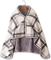 [SUOYUANJIE] Women's Fleece Cape is - Wearable Thickening Lazy Shawl Blanket with Buttons Doublelayer Extra Plush Sleeveless Blankets for Lap Bed Sofa Office
