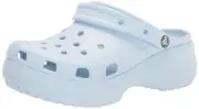 Crocs Women's Classic Platform Clogs, Platform Shoes, Mineral Blue, 4 Women 4