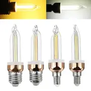 E27 E14 5W Vintage LED COB Ice Filament Edison Lamp Light Bulb White Warm White AC220V E14 White