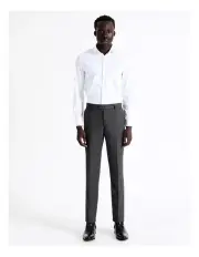 [Blaq] Tailored Birdseye Suit Pant in Charcoal