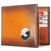 AirTag Wallet Men, Genuine Leather Bifold Wallet for Air Tag, RFID Blocking W...
