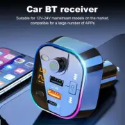 Bluetooth 5.0 Car Wireless FM Transmitter Adapter USB Hands-Free Charger P1V7