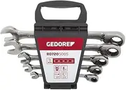 Gedore Reversible Combination Ratchet Spanner 5-Pieces Set, 8-19 mm Size