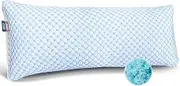 Nestl Cooling Pillows Body Size, Gel Infused Shredded Memory Foam Long Pillow, Adjustable for Sleeping, Breathable Washable Cool Bed Cover, 20”x54”
