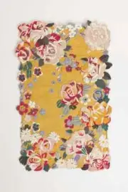 Customise Order Rug Araceli Gold Hand Tufted Anthropologie Wool High/Low Carpet