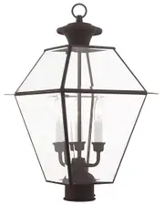 Livex Lighting 3-Light Bronze Outdoor Post Top Lantern