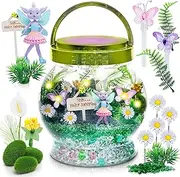 Fairy Garden Kit - DIY Light Up Terrarium Kit for Kids - Fairy Gifts for Girls Ages 5, 6-8, Little Girl Toys, Crafts for Girls - Presents for 10 Year Old Girls, Girls Toys Age 6