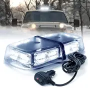 Xprite 12" White LED Roof Top Car Strobe Light Emergency Safety Warning Flashing