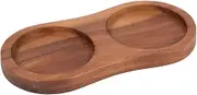 DeroTeno Salt and Pepper Mill Tray, Inner Dia 6 cm, Acacia Wood, Pepper Grinder Rest, Dining Table Protector (Pepper Mill and Salt Mill are not Included)