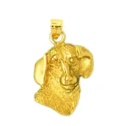14K Gold Dog Face Charm