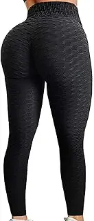 [HLZKU] High Waisted Butt Lift Yoga Leggings, Women's Yoga Pants Mesh Running Tights
