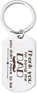 [Kilener] Step Dad Stepfather Gifts Keychain from Daughter Son Father Day Gifts for Step Dads Stepdad Gifts for Christmas Birthday Gifts for Bonus Dad Father in Law Adopted Dad Keychains