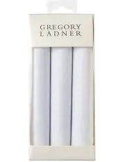 [Gregory Ladner] 3 Pack Handkerchief in White