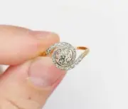 Real 1.86 Ct Round Cut Natural Diamond Proposal Ring 14K solid Yellow gold