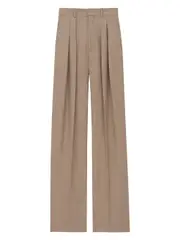 [Saint Laurent Paris] Saint Laurent Paris-Pantaloni Sartoriali A Vita Alta In Lana Motivo Caviale-Donna 40 FR