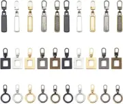 30Pcs Zipper Pull ,3 Styles Zipper Pullers Detachable Zip Pull Tab Repair Metal