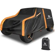 Car Cover for Jeep Wrangler 4 Door Waterproof Car Cover with Driver Door Zipp...