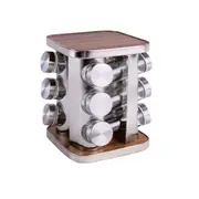 Clevinger Stainless Steel 12pc Rotary Spice Rack/Storage Organiser With Jars